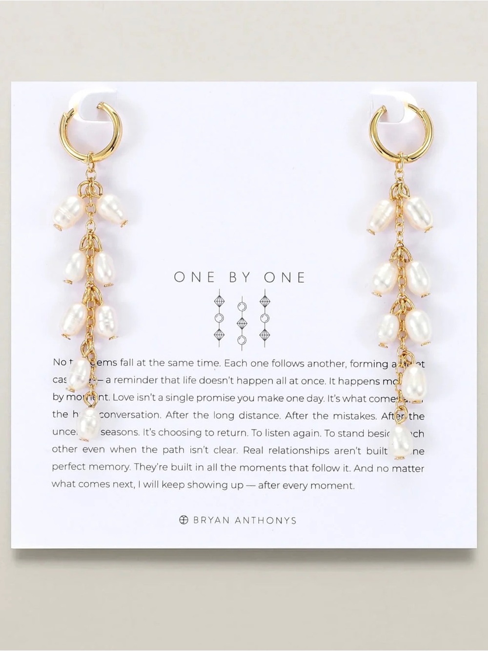 Bryan Anthonys "One By One" cascading earrings freshwater pearls NWT